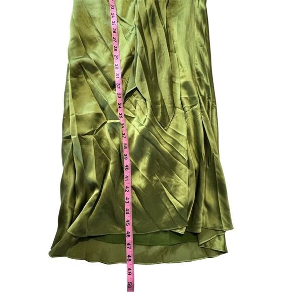 Cinq À Sept Jacey Green Silk Tie Waist Shirtdress Size 6 - Picture 7 of 15